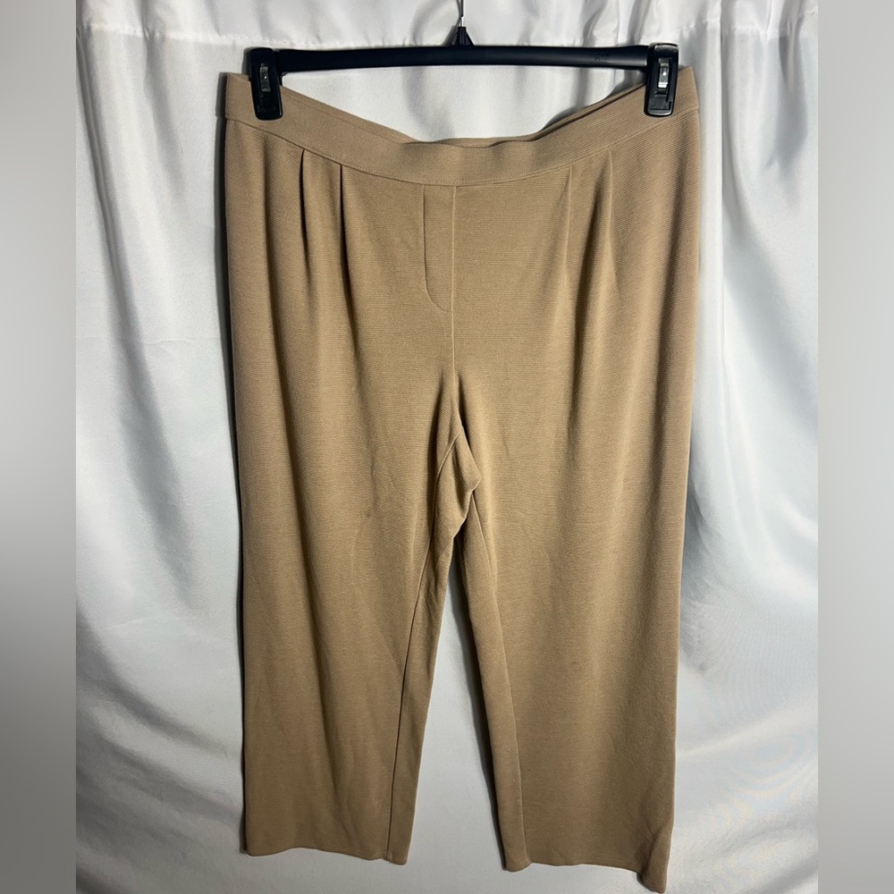 J. Jill Wearever Collection Women’s Pull On Pants Tan Size L Wide Leg